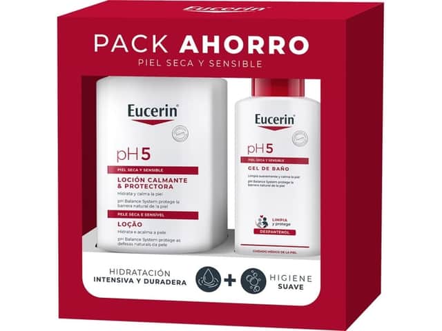 Eucerin pH5 Pack Loción Calmante y Protectora 1000ml + Gel de Baño 200ml