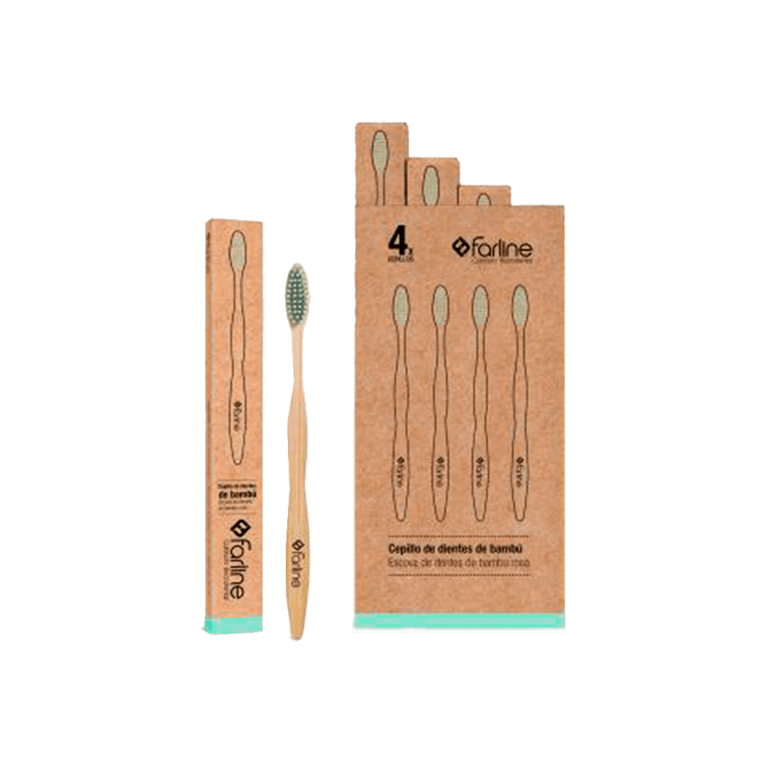 Farline Cepillo Dental de Bambú Verde 1ud
