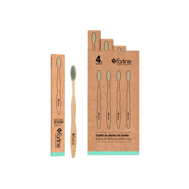 Farline Cepillo Dental de Bambú Verde 1ud
