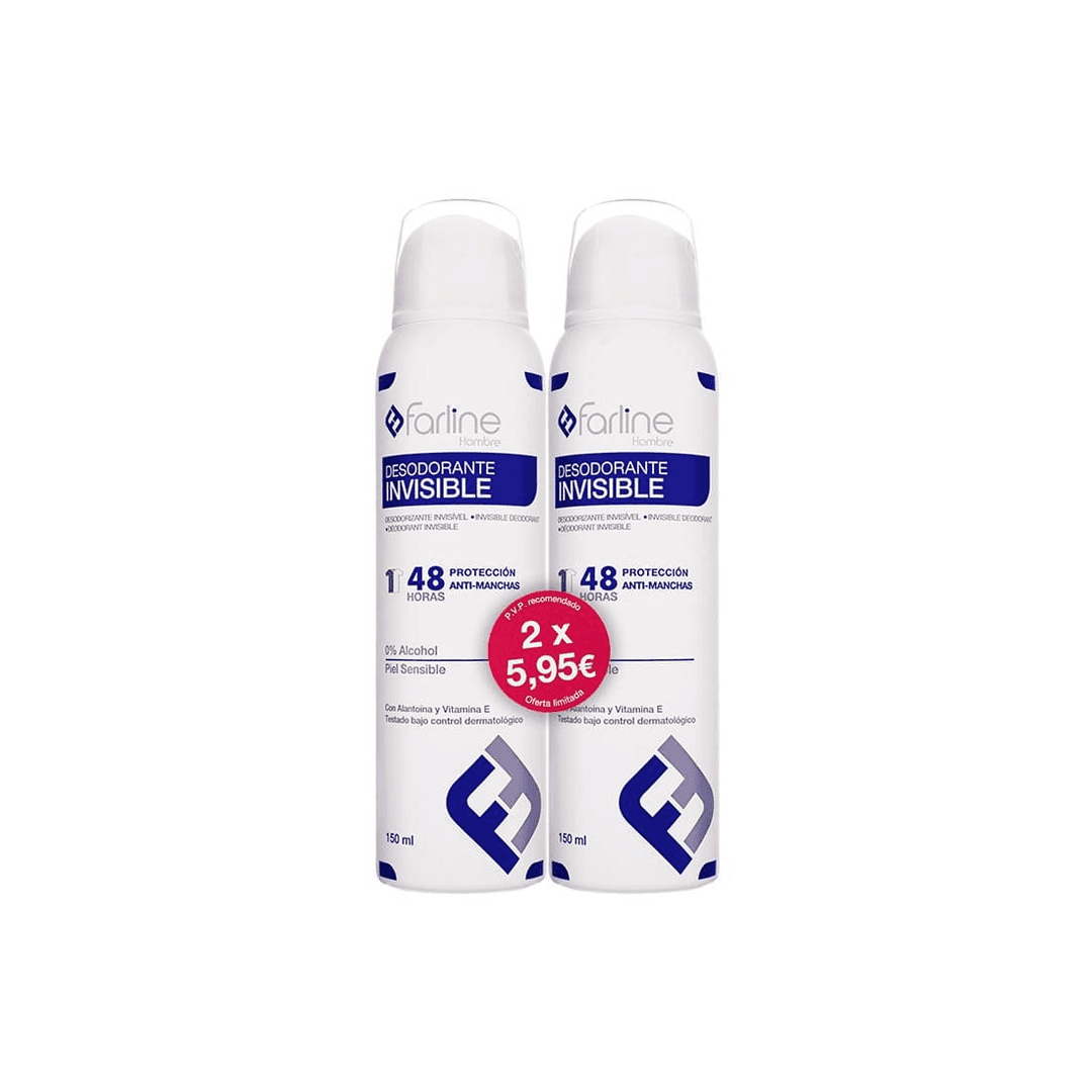 Farline Hombre Desodorante Invisible Roll-On Duplo 2 x 50ml