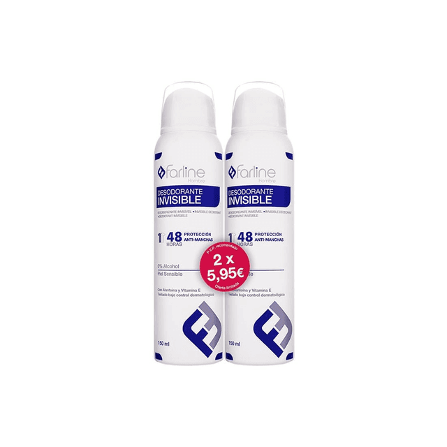 Farline Hombre Desodorante Invisible Roll-On Duplo 2 x 50ml