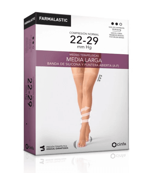 Farmalastic Media Larga Blonda Compresión Ligera Talla M 2 unidades