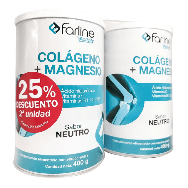 Farline Activity Colágeno y Magnesio Duplo Sabor Neutro 2 x 400g