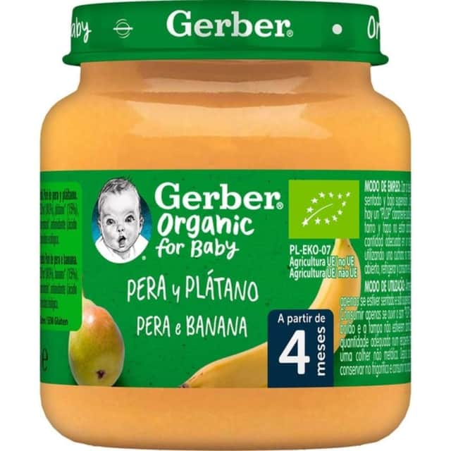 Gerber Organic Pera y Plátano 125g