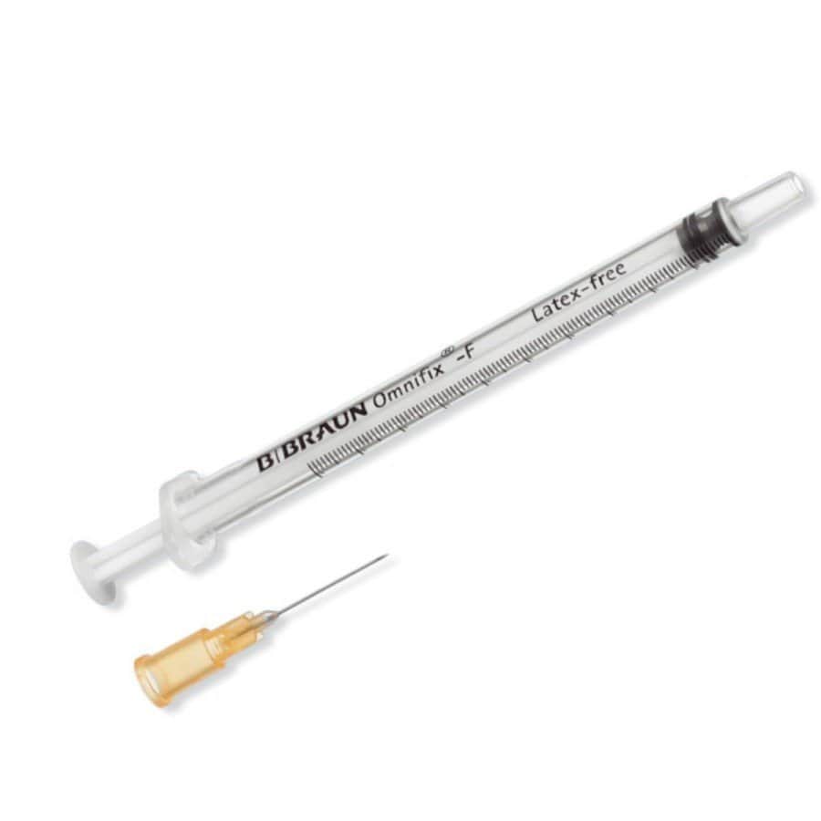 B. Braun Jeringa Tuberculina Omnifix-F 1 ml con aguja 25G 100 unidades