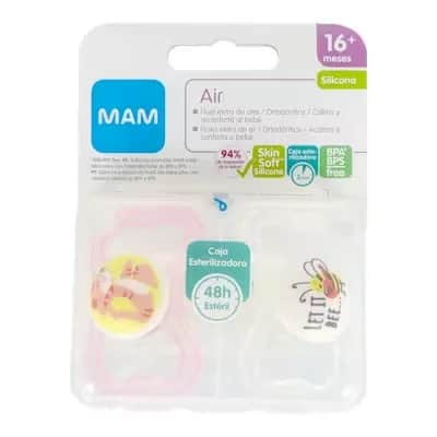 MAM Baby Chupete Air Fisio 16+ Rosa 2 ud