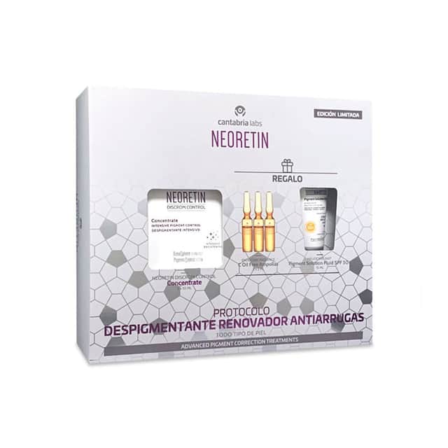 Neoretin Pack Concentrado Despigmentante 2x10ml + Endorace Radiance Ampollas 3u + Heliocare 360 Fluido 15ml