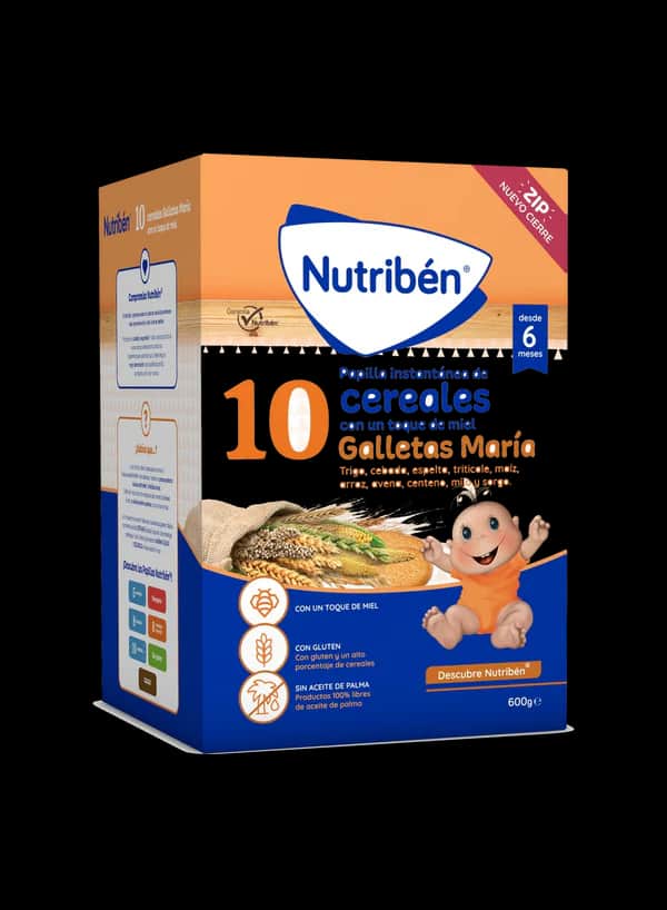 Nutribén 10 Cereales con Milel y Galletas María 600g