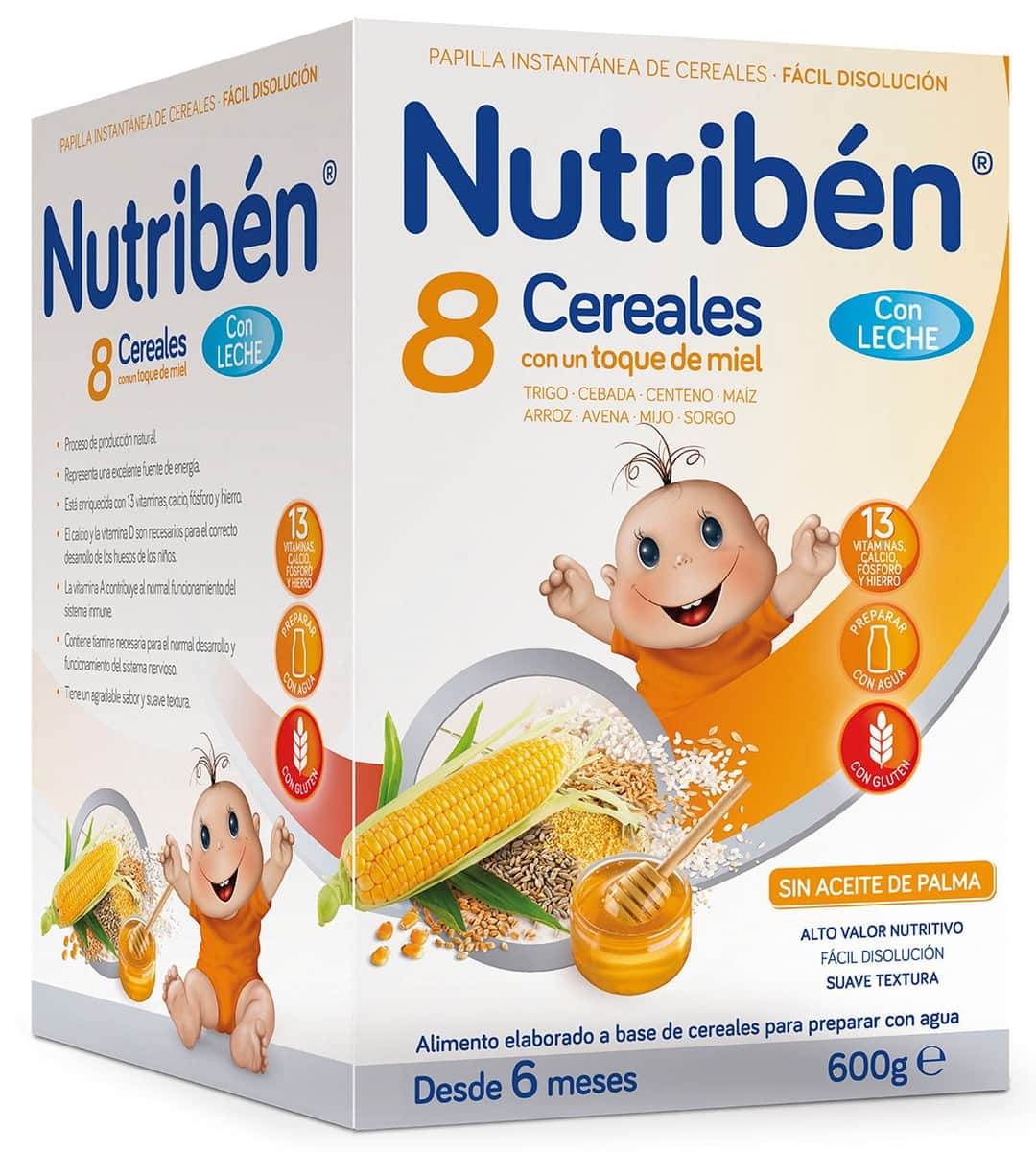 Nutribén 8 Cereales y Miel con Leche Adaptada 600g
