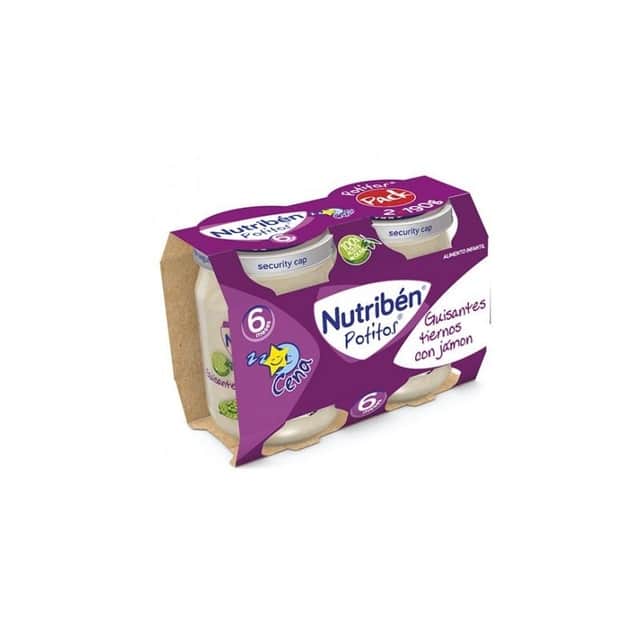 Nutriben Potitos Guisantes Tiernos con Jamón 2x190g