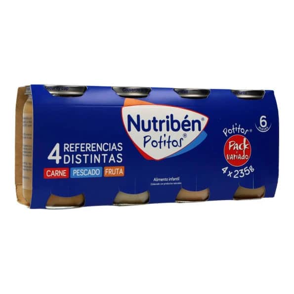 Nutriben Potito Pescado Fruta Carne 4X235g