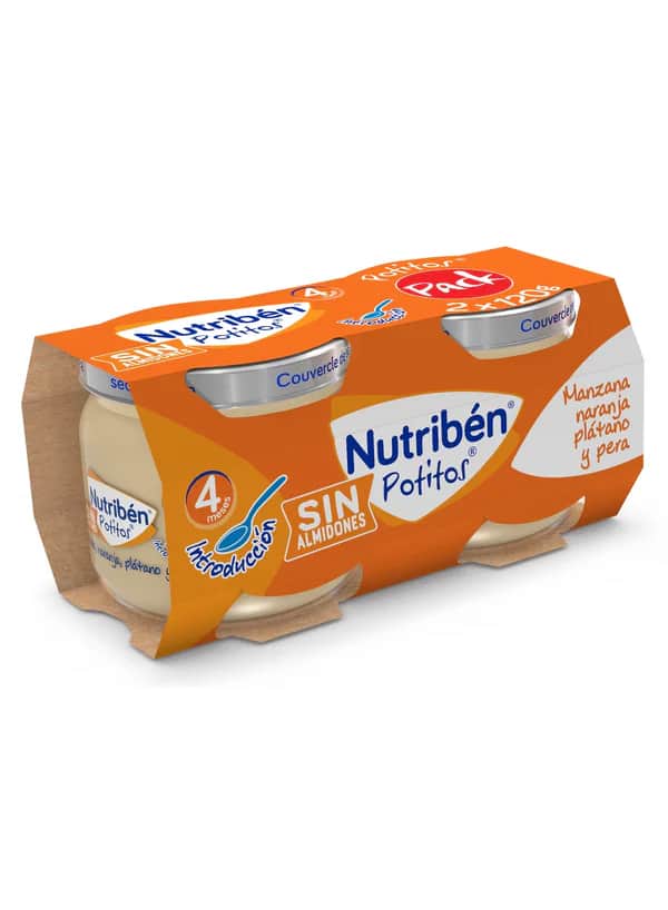 Nutriben Potito Manzana Naranja Plátana y Pera 2x120g