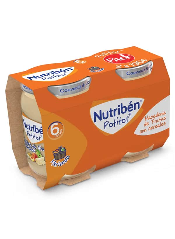 Nutribén Potito Macedonia de Frutas con Cereales 2x190g