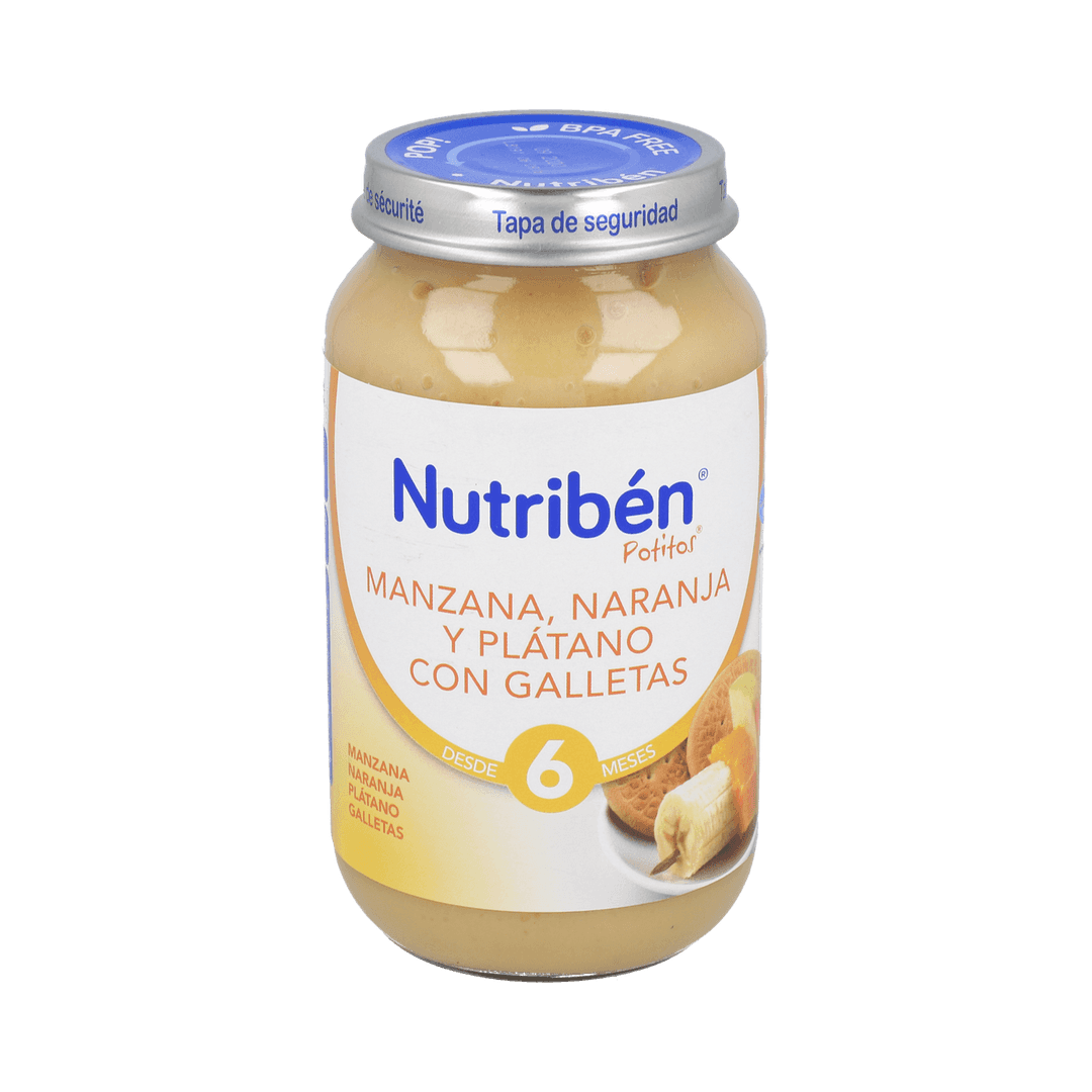 Nutribén Potito Manzana Naranja Plátano y Galleta 250g