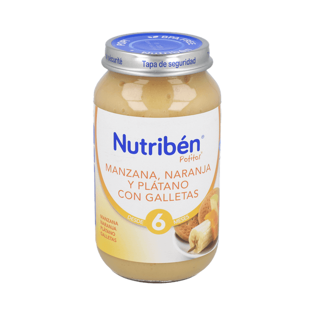 Nutribén Potito Manzana Naranja Plátano y Galleta 250g