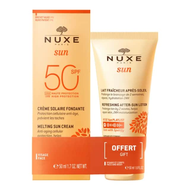 Nuxe Sun Pack Solar Crema Fundente Facial SPF50 50ml + Leche Refrescante After Sun 50ml
