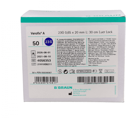 B. Braun Venofix A 23G 0,60x20 mm Set de Infusión IV 50 unidades