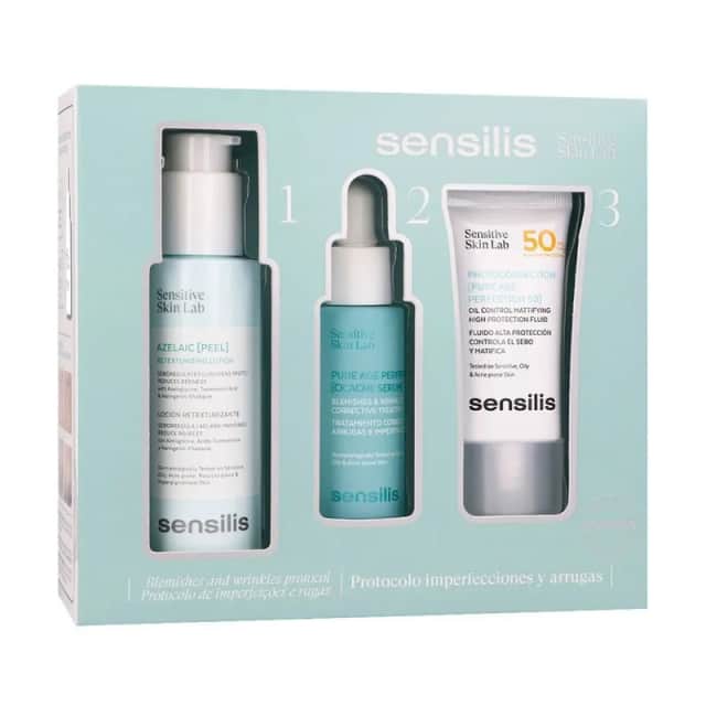 Sensilis Pack Protocolo Imperfecciones y Arrugas Pure Age Serum 30ml+ Azelaic Peel 100ml+ Photo Pure Age 50+ 15ml