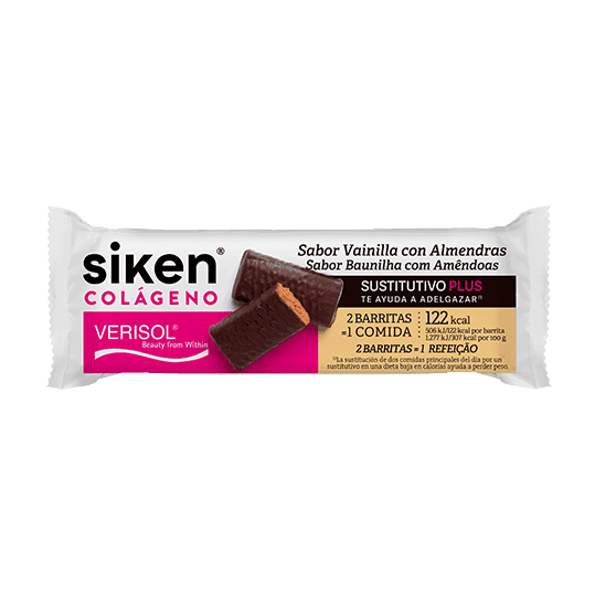 Siken Plus Barrita Vainilla Almendras con Colágeno 1 unidad