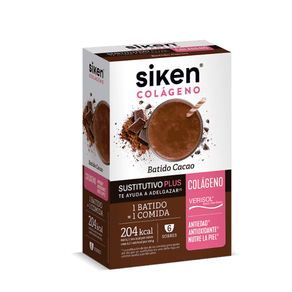 Siken Plus Batido Cacao con Colágeno 6 sobres