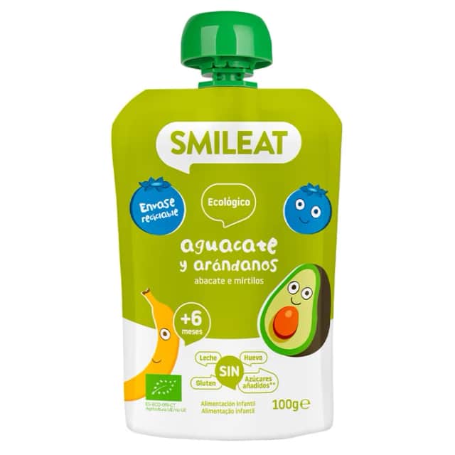 Smileat Pouch Aguacate y Arándanos 100g