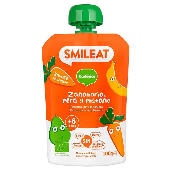 Smileat Pouch Zanahoria, Pera y Plátano 100g