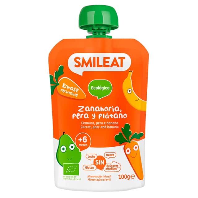 Smileat Pouch Zanahoria, Pera y Plátano 100g