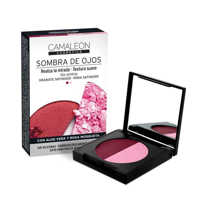 Camaleon Cosmetics Paleta Sombra de Ojos Rosa y Granate