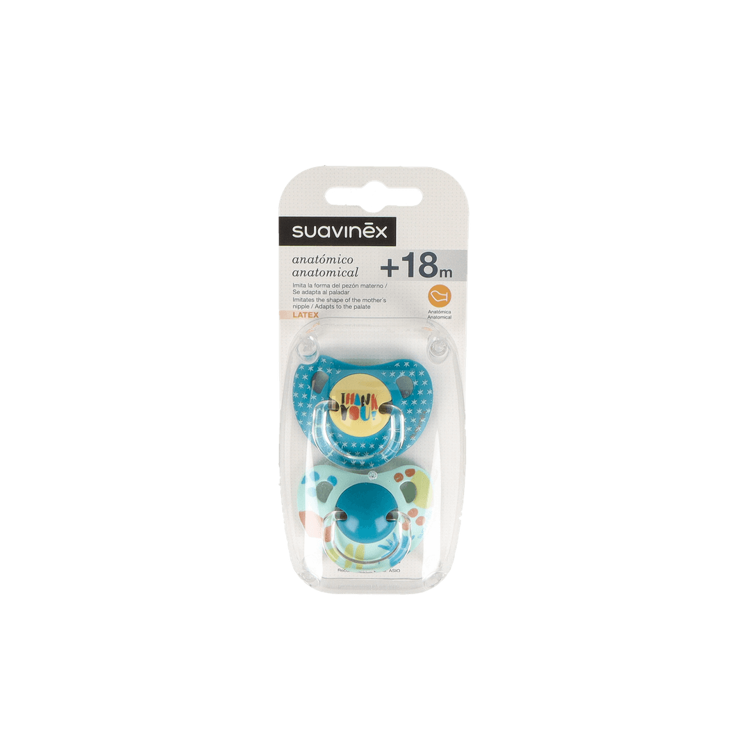 Suavinex Chupete Látex Anatómico +18 Meses 2 Unidades