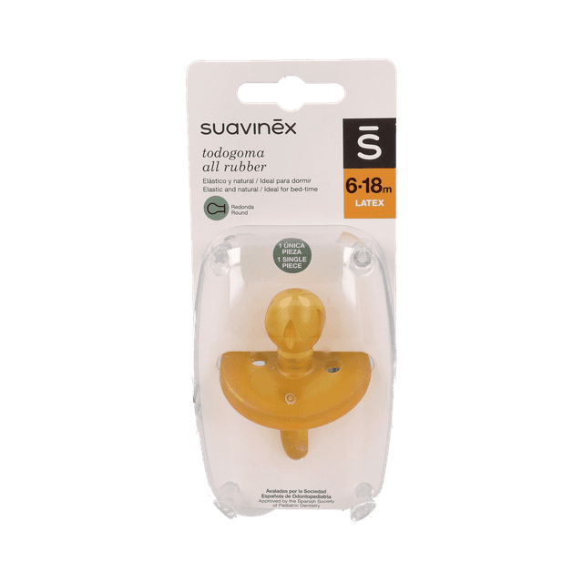 Suavinex Chupete Látex Redondo Todogoma 6-18 Meses 1 Unidad