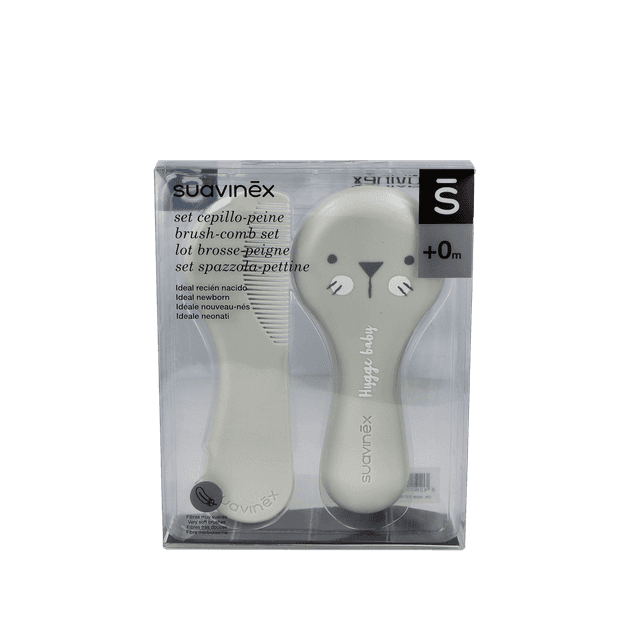 Suavinex Pack Cepillo + Peine Infantil Soft Blanco Decorado
