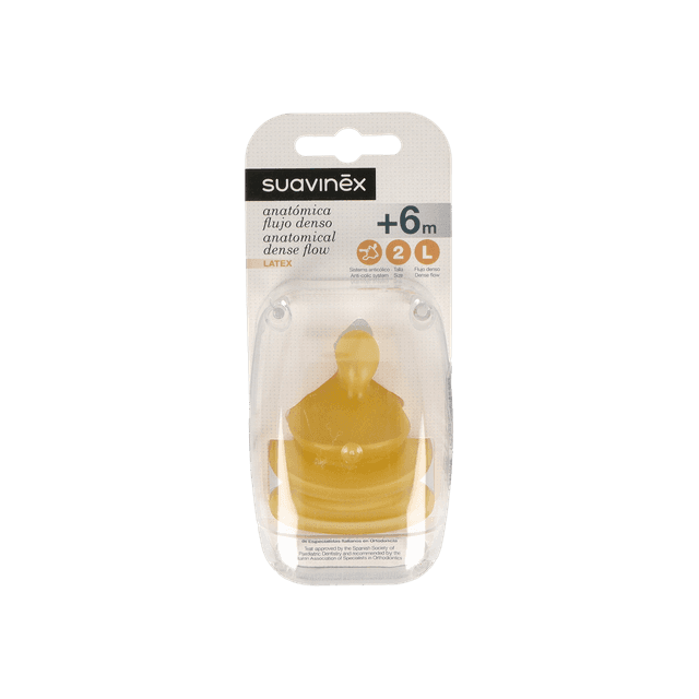 Suavinex Tetina Anatómica Talla 2L Flujo Denso +6 Meses 2 Unidades
