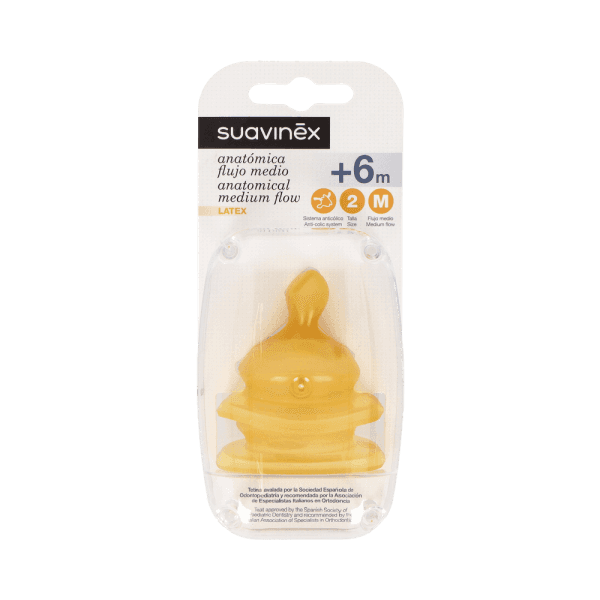 Suavinex Tetina Anatómica Flujo Medio +6 Meses 2 Unidades