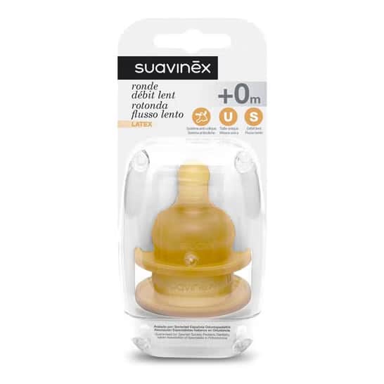 Suavinex Tetina Redonda Flujo Lento +0 Meses