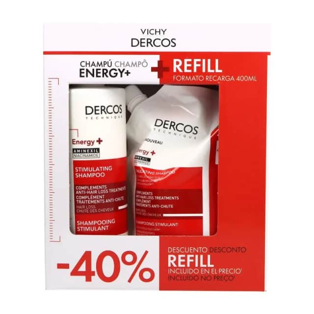 Vichy Dercos Pack Champú Energy+ 400ml + Ecorefill Recargable 400ml