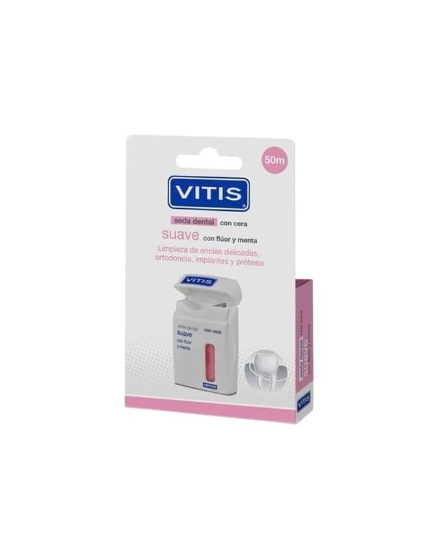 Vitis Seda Dental Suave con Cera, Flúor y Menta 50m