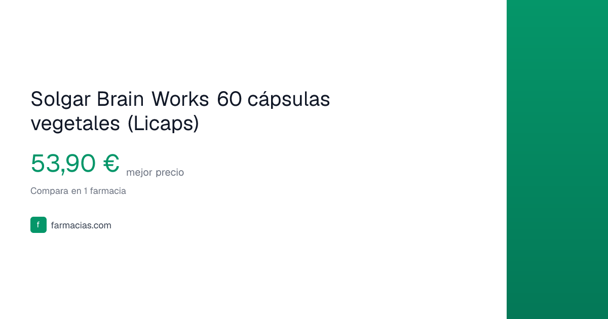 Solgar Brain Works 60 cápsulas vegetales por 53,90
