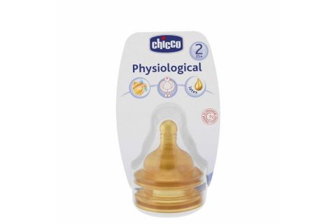 Chicco Tetina Caucho Fisiológico Boca Ancha 2m+ 2uds