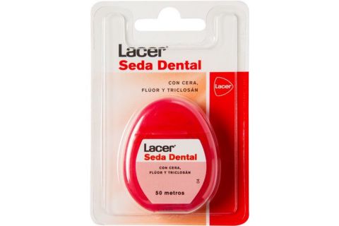 Lacer Seda Dental Cera, Flúor y Triclosan 50m