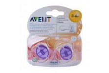 Avent Chupete Silicona Traslucido 0-6 2u