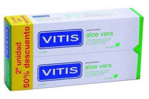 Vitis Aloe Vera Pasta Dentífrica Menta 150 ml 2 uds
