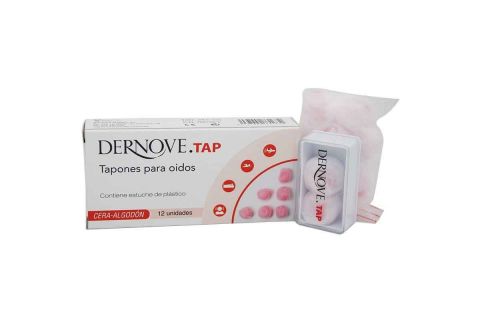 Dernova Tapones Oídos Cera Algodón 12 uds