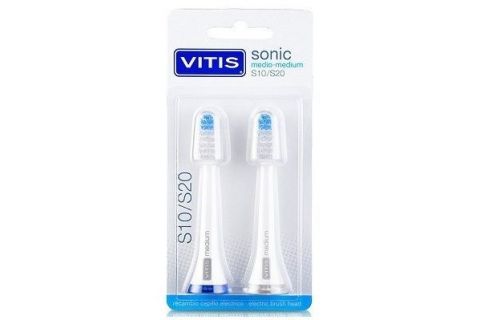 Vitis Sonic S10/S20 Cabezal Recambio Cepillo Eléctrico Medium 2 uds