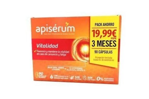 Apisérum Vitalidad Pack 90 cap