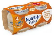 Nutribén Potitos Introducción a la Manzana, Naranja y Plátano con Galletas (Bipack) 2x120gr