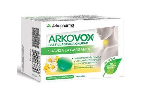 Arkovox Pastillas para chupar Menta y Eucalipto 24 Pastillas