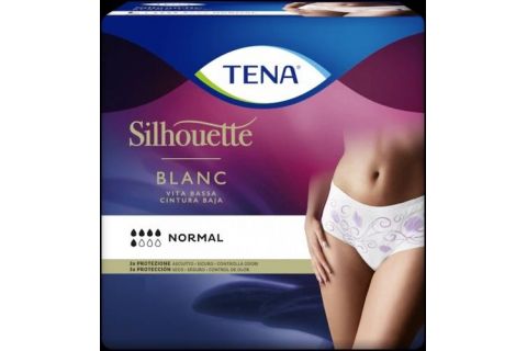 Tena Silhouette Normal Cintura Baja Blanco Talla Grande 12 uds