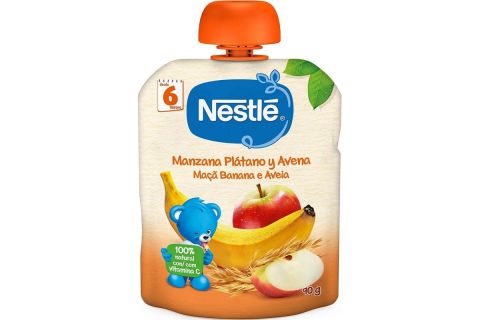 Nestlé Puré de Manzana, Plátano y Avena 90 gr