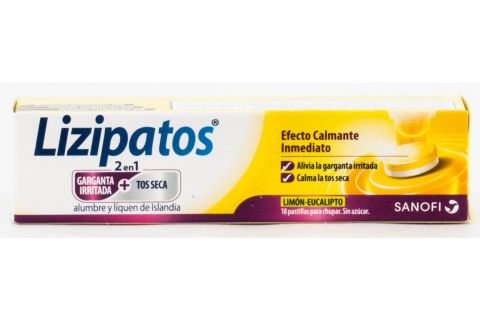 Lizipatos Tos Seca Limón Eucalipto 18 Pastillas