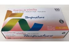 Tempnature Guantes Vinilo sin Polvo Talla L 100uds
